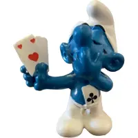 Schleich Smurf spelend met kaarten - Harten en klaver - 20056 figuurtje - 6 cm