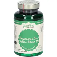 GreenFood Nutrition Voedingssupplement: Magnesium- en zinkchelaten + vitamine D3, 90 capsules