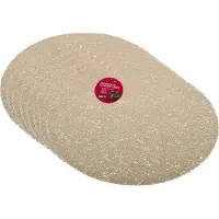 Gerimport Placemat - 8x stuks - goud - dia 40 cm - rond - kunststof - onderlegger - kerstdiner/diner placemats