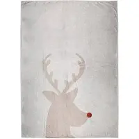 Clayre & Eef Plaid 130x170 cm Beige Polyester Rendier Deken Beige Deken