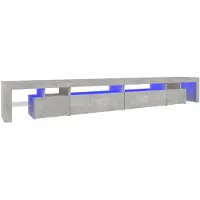 vidaXL Tv-meubel met LED-verlichting 290x36,5x40 cm betongrijs