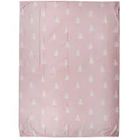 Clayre & Eef Plaid 130x170 cm Roze Wit Polyester Kerstbomen Deken Roze Deken