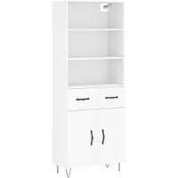 vidaXL Hoge kast 69,5x34x180 cm bewerkt hout wit