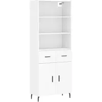 vidaXL Hoge kast 69,5x34x180 cm bewerkt hout wit