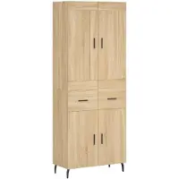 vidaXL Hoge kast 69,5x34x180 cm bewerkt hout sonoma eikenkleurig
