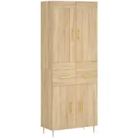 vidaXL Hoge kast 69,5x34x180 cm bewerkt hout sonoma eikenkleurig