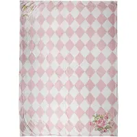 Clayre & Eef Plaid 130x170 cm Roze Wit Polyester Deken Roze Deken