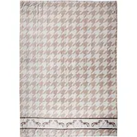 Clayre & Eef Plaid 130x170 cm Bruin Wit Polyester Teckels Deken Bruin Deken
