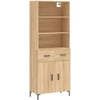 vidaXL Hoge kast 69,5x34x180 cm bewerkt hout sonoma eikenkleurig
