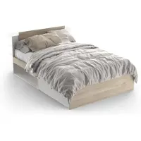 CALICOSY Bed van 140x190/200 cm met 2 laden en 2 vakken l144,7 cm