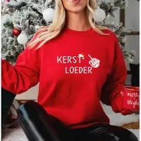 B&C Foute kersttrui- Kerst Loeder. Kleur rood- Maat XL