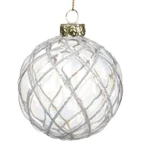 Goodwill Kerstbal Glas Crème 8 cm Voordeelaanbod Per 2 Stuks