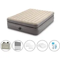 Intex luchtbedset - 2-Persoons - 152 x 203 x 51 cm - Grijs - Met Ingebouwde pomp + Accessoires