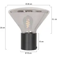 Steinhauer Tafellamp Ambiance 3401ZW Zwart, 25 cm hoog, 26 cm diameter, van elektronica, glas en metaal, , Eigentijds design voor binnengebruik