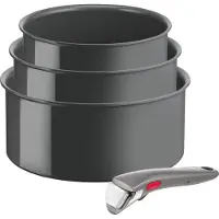 Tefal Set van 3 pannen Ingenio Renew met afneembare steel L2609402 Grijs Hippo Iron