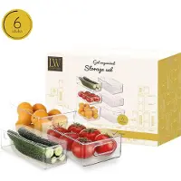 LW Collection Koelkast bakjes 4 stuks - Schuiflades opbergbak - Voorraadbakken met lades - Koelkast organizer - stapelbaar - opbergbakken voor lades, badkamer en keuken - organiser