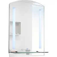 Kleankin Badkamerspiegel met LED verlichting en legplank 50 x 70 x 4cm