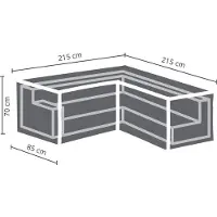 Perel Loungesethoes L-vorm (215 x 85 x 70 cm, PP)