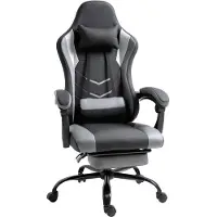 Vinsetto Gaming stoel met ligfunctie, zwart