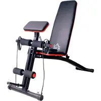 Aosom Multifunctionele halterbank krachtstation trainingsbank tot 120 kg zwart A91-062