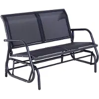 Outsunny - Schommelbank - Tuinschommel - Tweezitter - Metaal - 70 x - 88 cm - Zwart