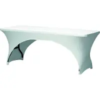 Perel Hoes voor tafel, wit, rechthoekig met boogvorm, 180 cm x 75 cm x 74 cm