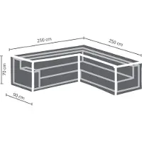 Perel Loungesethoes L-vorm (250 x 90 x 70 cm, PP)