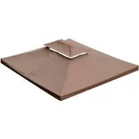 Outsunny Vervangingsdak voor metalen tuinpaviljoen 300 x 400 cm koffiebruin