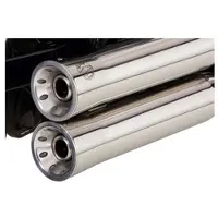 Falcon Double Groove slip op uitlaat hoogglans gepolijst roestvrij staal zilver