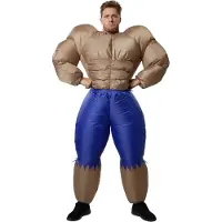 TecTake dressforfun - Opblaasbaar kostuum bodybuilder - verkleedkleding kostuum halloween verkleden feestkleding carnavalskleding carnaval feestkledij partykleding - 302361