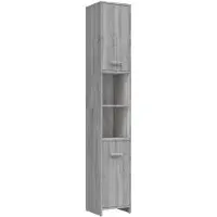 vidaXL Badkamerkast, grijs Sonoma, 30x30x183,5 cm, houtvezel