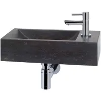 Saqu Nature fonteinset met chromen kraan rechts natuursteen