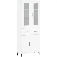 vidaXL Hoge kast 69,5x34x180 cm bewerkt hout wit