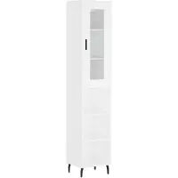 vidaXL Hoge kast 34,5x34x180 cm bewerkt hout wit