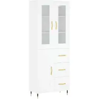 vidaXL Hoge kast 69,5x34x180 cm bewerkt hout wit