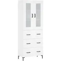 vidaXL Hoge kast 69,5x34x180 cm bewerkt hout wit