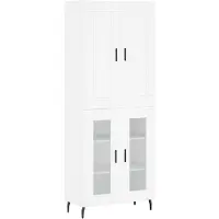 vidaXL Hoge kast 69,5x34x180 cm bewerkt hout wit