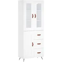 vidaXL Hoge kast 69,5x34x180 cm bewerkt hout wit