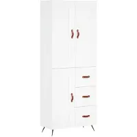 vidaXL Hoge kast 69,5x34x180 cm bewerkt hout wit
