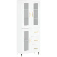 vidaXL Hoge kast 69,5x34x180 cm bewerkt hout wit