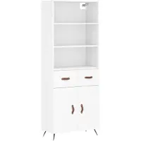 vidaXL Hoge kast 69,5x34x180 cm bewerkt hout wit