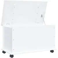 vidaXL Opbergkist met wielen ALTA 73x39,5x43 cm massief grenenhout wit