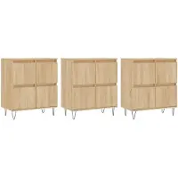 vidaXL Dressoirs 3 st bewerkt hout sonoma eiken