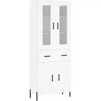 vidaXL Hoge kast 69,5x34x180 cm bewerkt hout wit