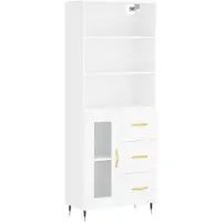 vidaXL Hoge kast 69,5x34x180 cm bewerkt hout wit