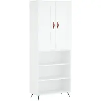 vidaXL Hoge kast 69,5x34x180 cm bewerkt hout wit
