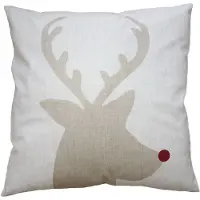 Clayre & Eef Kussenhoes 45x45 cm Beige Bruin Polyester Hert Sierkussenhoes Beige Sierkussenhoes