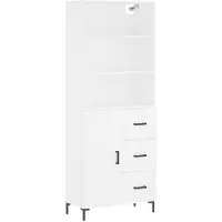 vidaXL Hoge kast 69,5x34x180 cm bewerkt hout wit