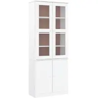 vidaXL Vitrinekast ALTA 77x35x186,5 cm massief grenenhout wit
