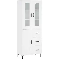 vidaXL Hoge kast 69,5x34x180 cm bewerkt hout wit